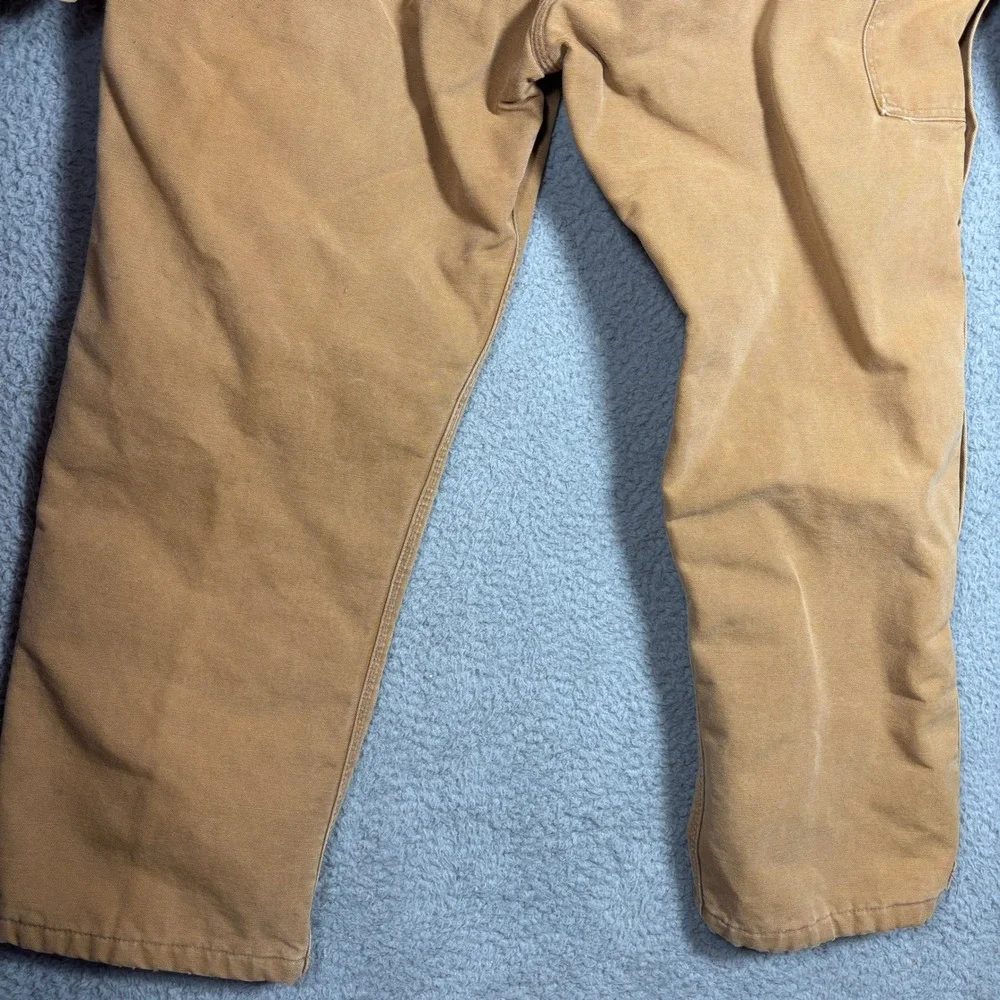 Carhartt Mens Duck Quilt Lined Coveralls Brown Size 44 Regular Workwear Jumpsuit